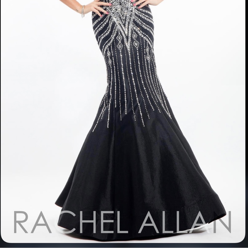 COPY - Gorgeous Rachel Allan evening gown heavily bejeweled. - Picture 9 of 11